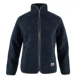 FJallraven Womens Medium Black Vardag Pile Fleece Jacket Full Zip Outdoor HR7-24